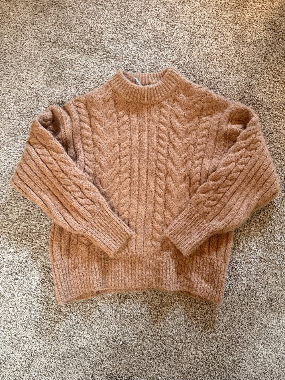 a new day Cable Knit Turtleneck Sweater - Brown NWT XL